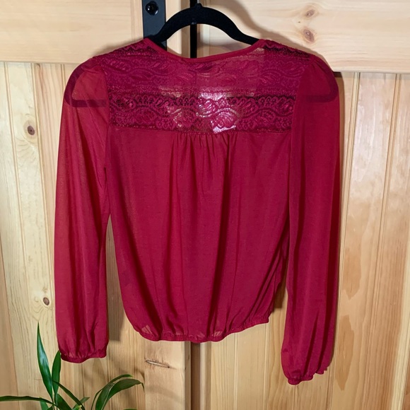 ⭐️BOGO FREE! Sheer Blouse with Lace Top - Picture 4 of 7